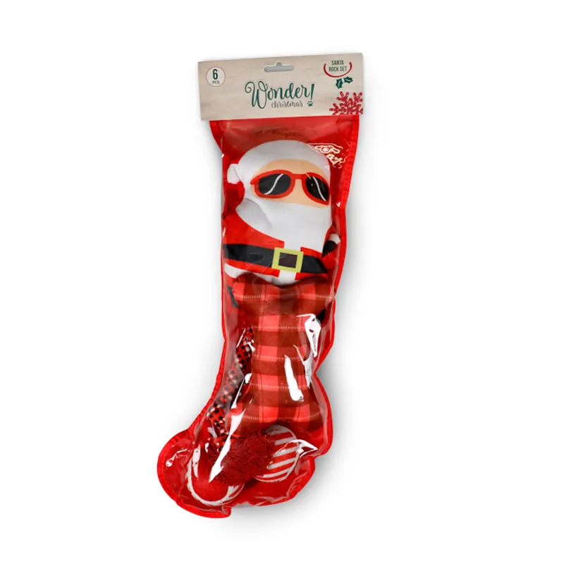Alta Calidad Wonder Christmas Santa Rock Set de juguetes para perros