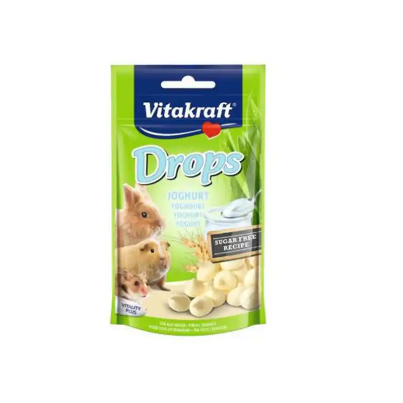 Alta Calidad Vitakraft Conejos y Roedores Snack Drops con Yogurt 75gr