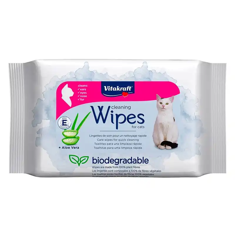 Compra Hoy Vitakraft Toallitas Higiénicas con Aloe Vera para Gato
