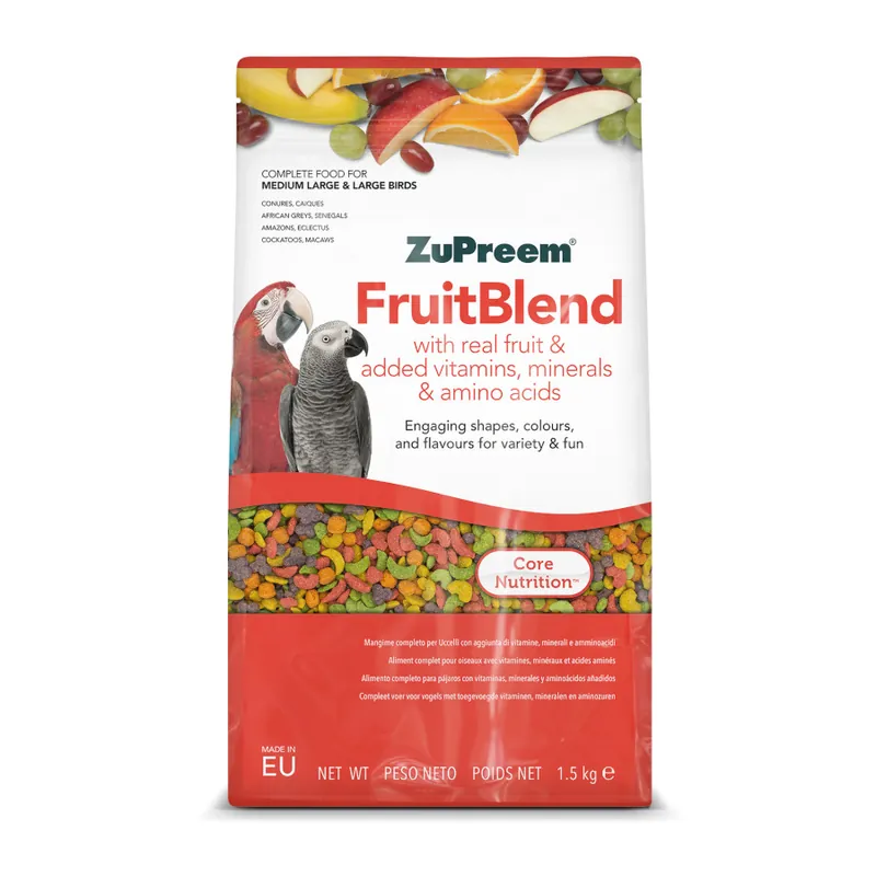 ZuPreem FruitBlend Medium Large & Large pienso para pájaros Marca Reconocida