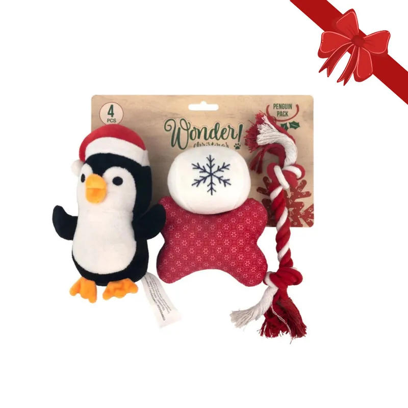 Económico Wonder Christmas Penguin Pack Juguetes Navideños para perros