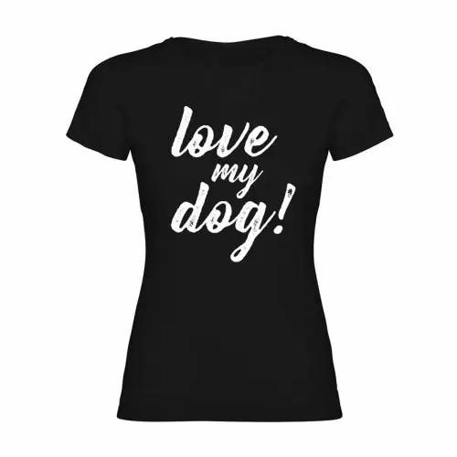 Imprescindible (Must-Have) Camiseta mujer "Love my dog!" color Negro