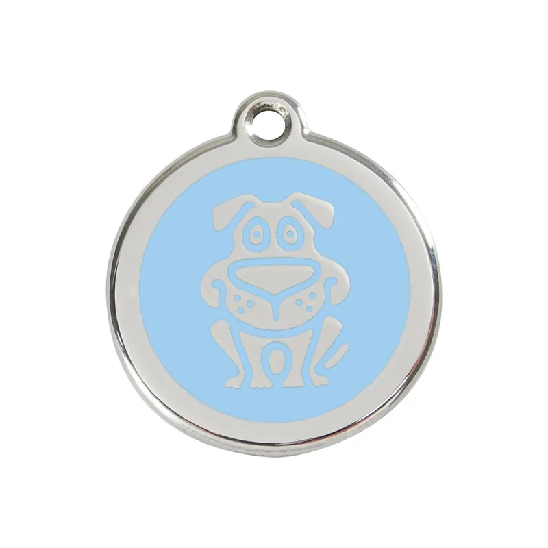 Alta Calidad Red dingo Placa identificativa Acero Inoxidable Esmalte Perro Azul Claro para perros