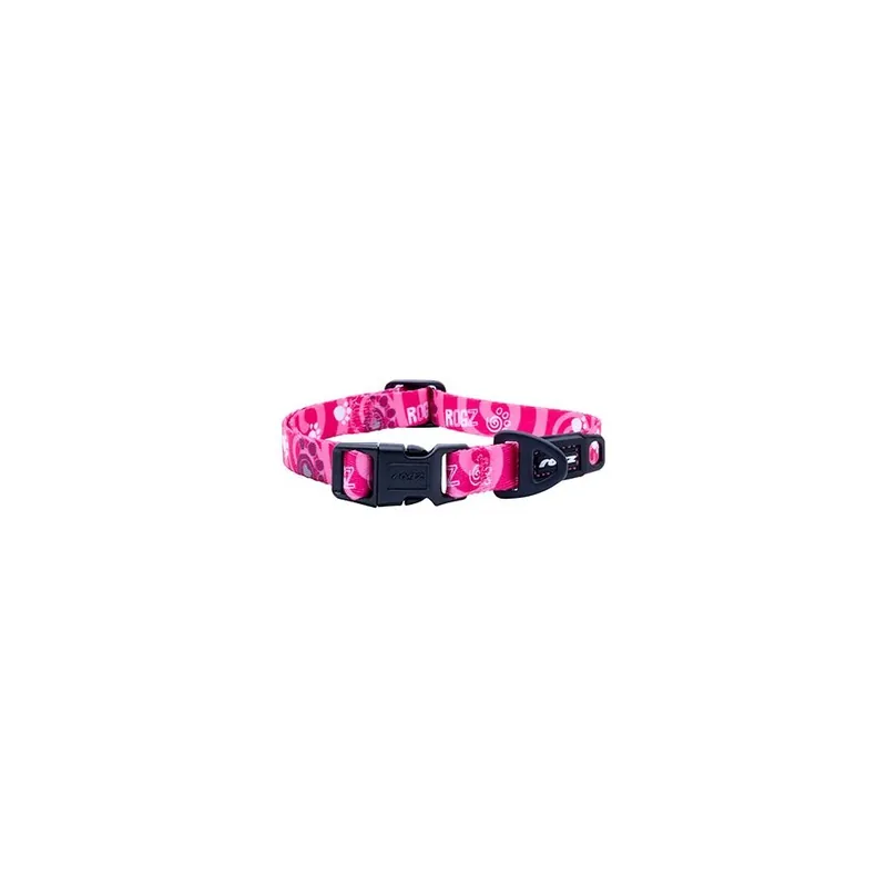 Última Versión Rogz Collar Huellas Rosa para perros