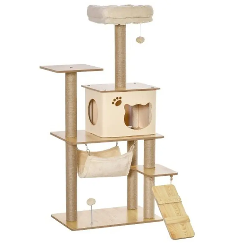 Árbol rascador para gatos Pawhut color Beige Directo De Fábrica