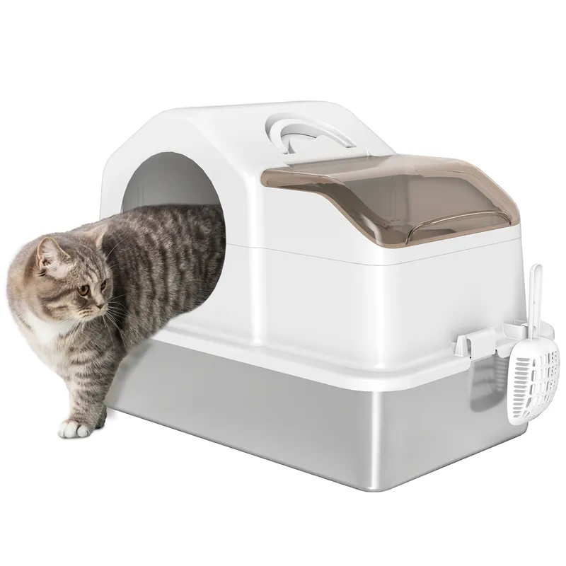 Barato PawHut Arenero Extragrande Blanco para gatos