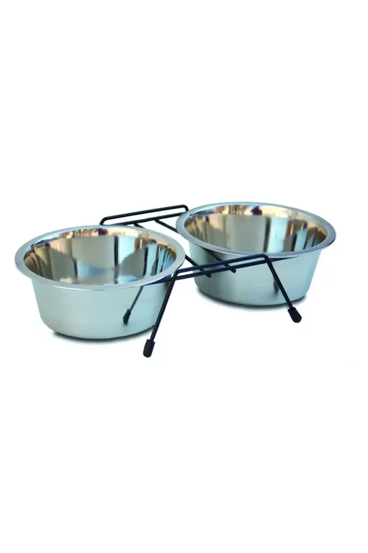 Comederos Perro Soporte doble con 2 comederos de 0,35lt Súper Precio